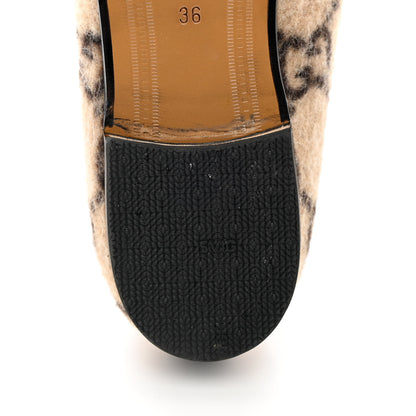 Gucci Covered Wool GG Monogram Womens Jordaan Loafers 36 Beige Ebony Black 14 of 15