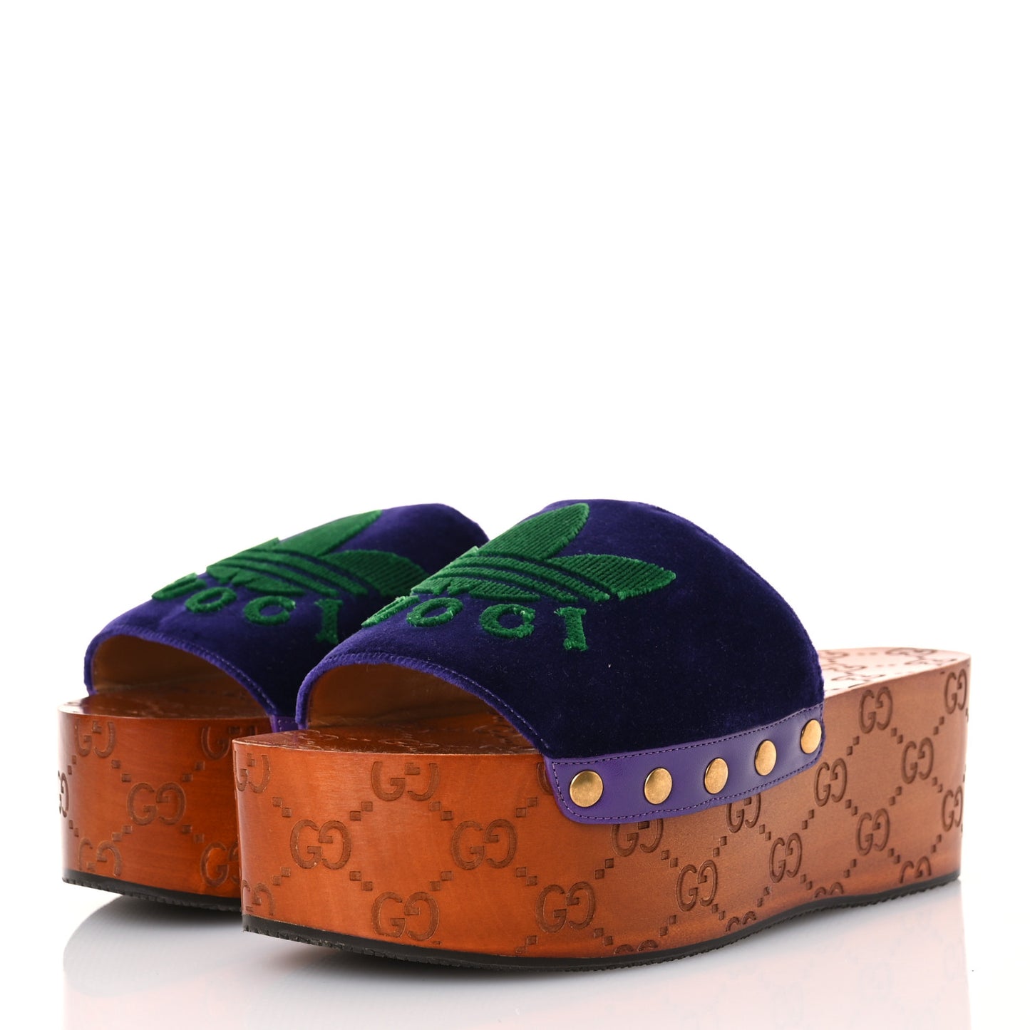 X ADIDAS Soft Velvet Malaga Kid Womens Platform Sandals 36.5  Iris Extreme