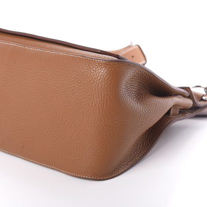 Hermes Taurillon Clemence Jypsiere 34 Gold 9 of 11