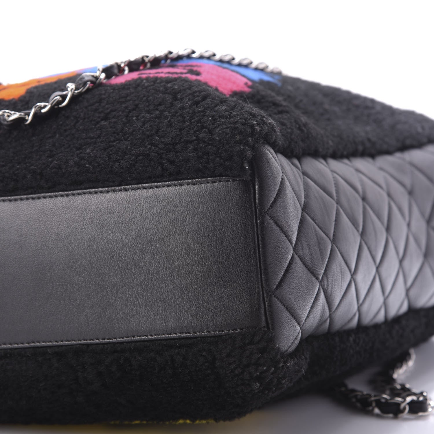 Chanel Shearling Lambskin 100% Tote Black 8 of 9