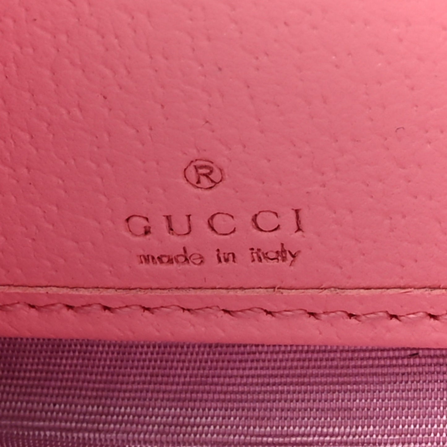 Textured Dollar Calfskin Berry Print GG Marmont Zip Around Wallet Pink Purple