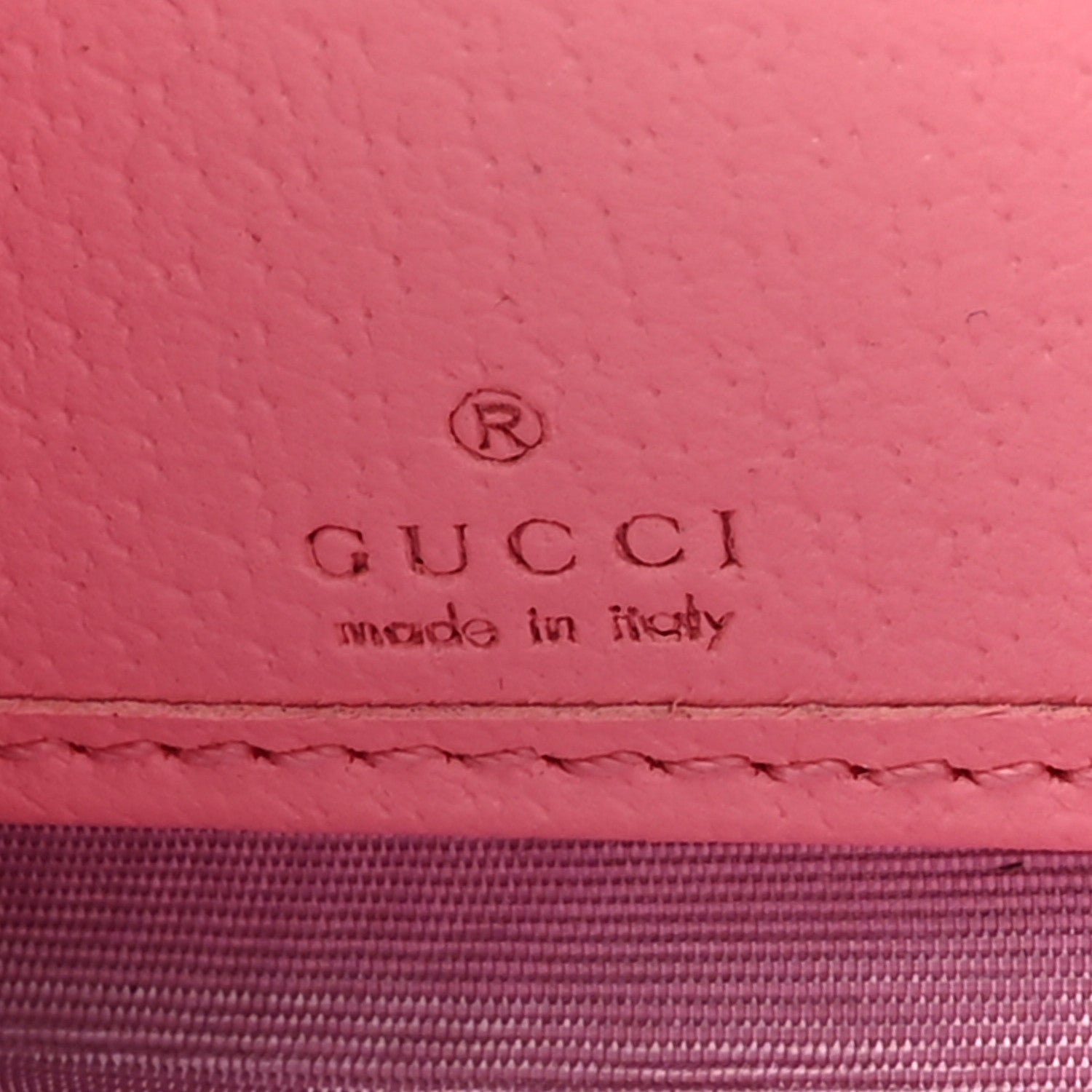 Gucci Textured Dollar Calfskin Berry Print GG Marmont Zip Around Wallet Pink Purple 6 of 8