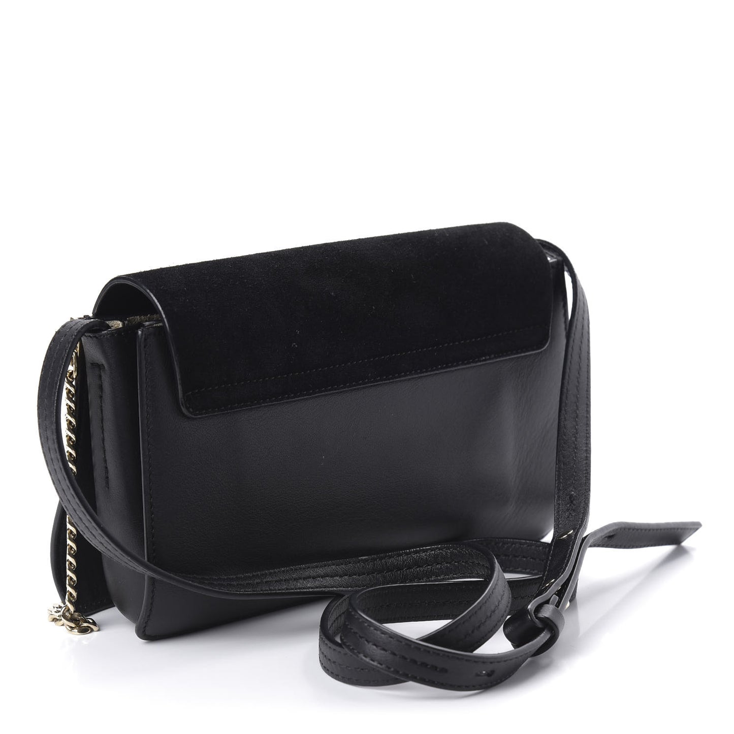Suede Calfskin Small Faye Shoulder Bag Black