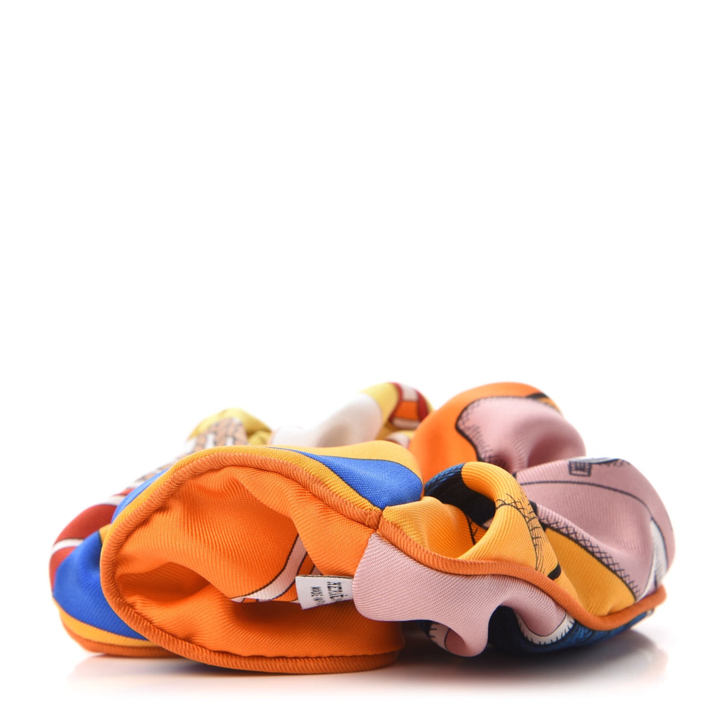 Silk Patchwork Claudia Scrunchie Orange Fruite