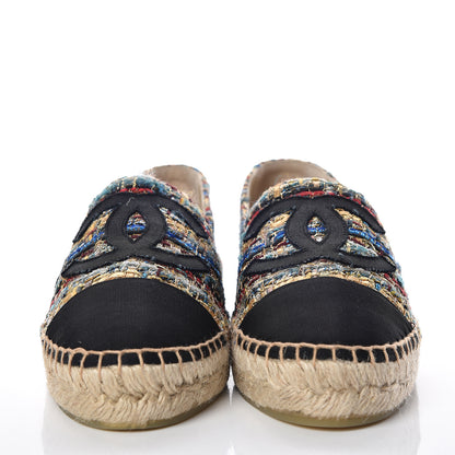 Chanel Tweed Grosgrain CC Espadrilles 38 Multicolor 2 of 10