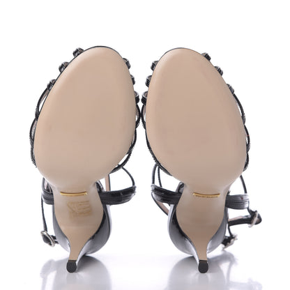 Gucci Patent Strappy Sandals 36 Black 5 of 7