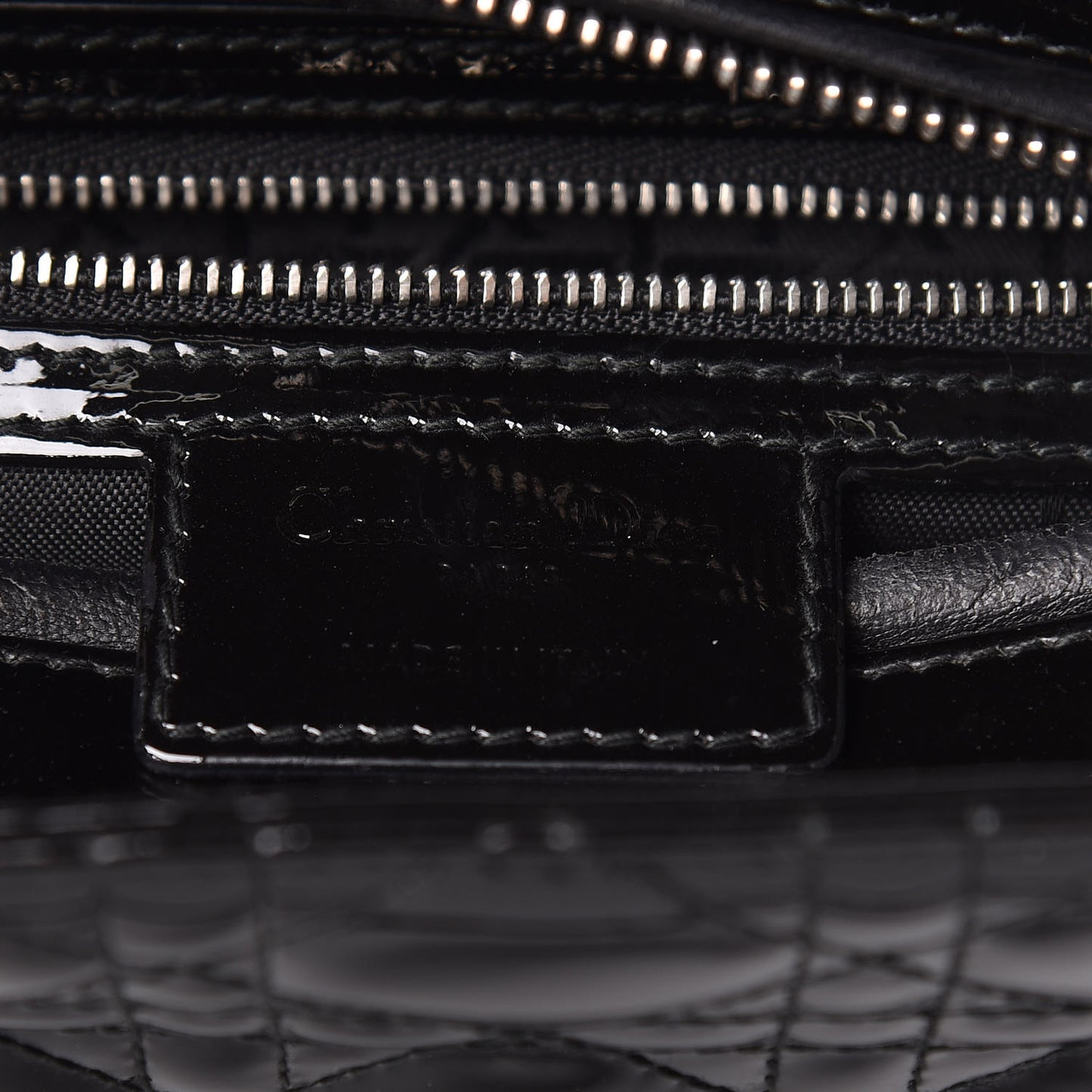 Patent Cannage Medium Lady Dior Black
