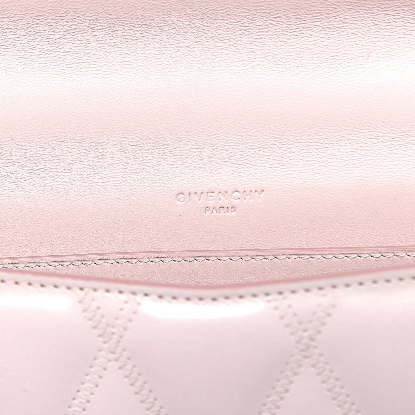Goatskin Quilted GV3 Strap Wallet Pale Pink