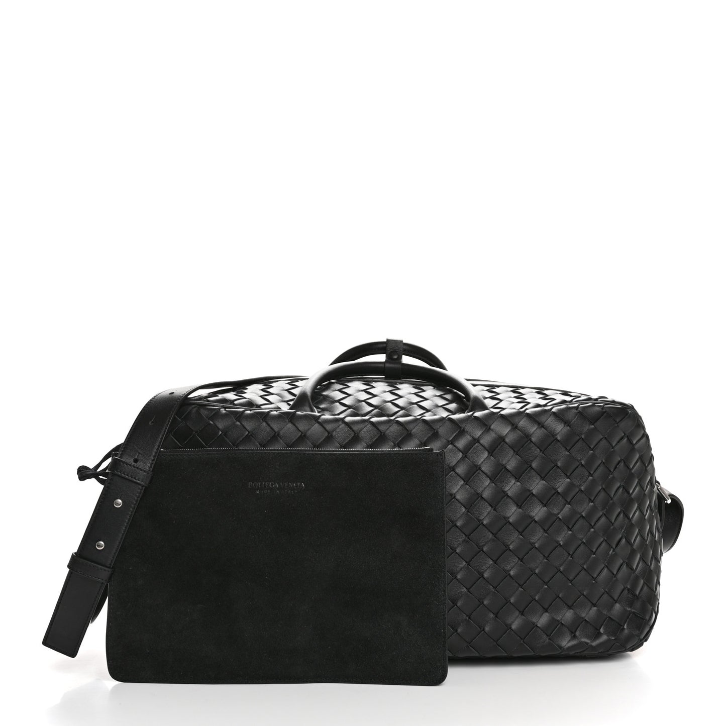 Nappa Intrecciato Travel Duffel Bag Black