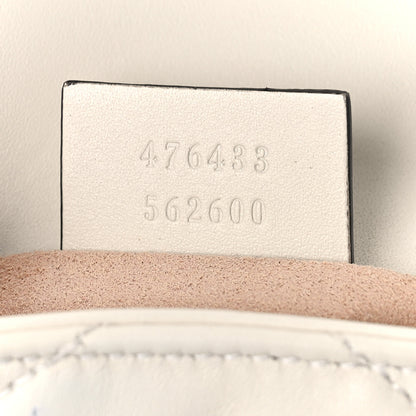 Gucci Calfskin Matelasse Super Mini GG Marmont Shoulder Bag White 7 of 12