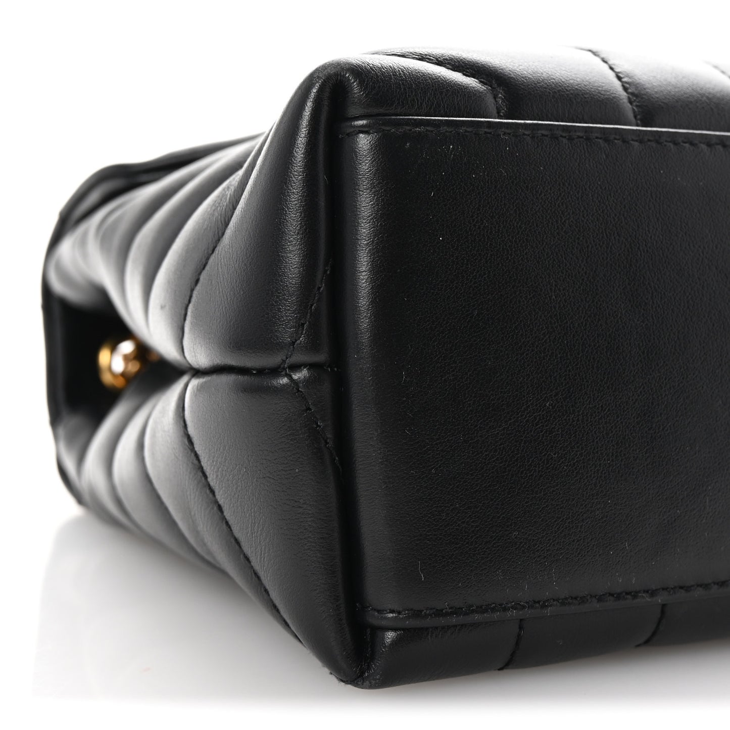 Calfskin Y Quilted Monogram Small Loulou Chain Satchel Black