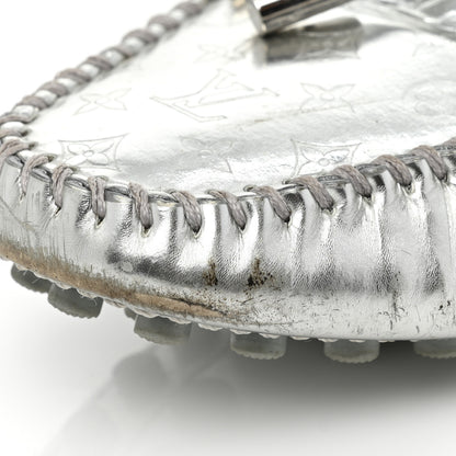 Louis Vuitton Patent Calfskin Monogram Gloria Loafers 38 Silver 15 of 19