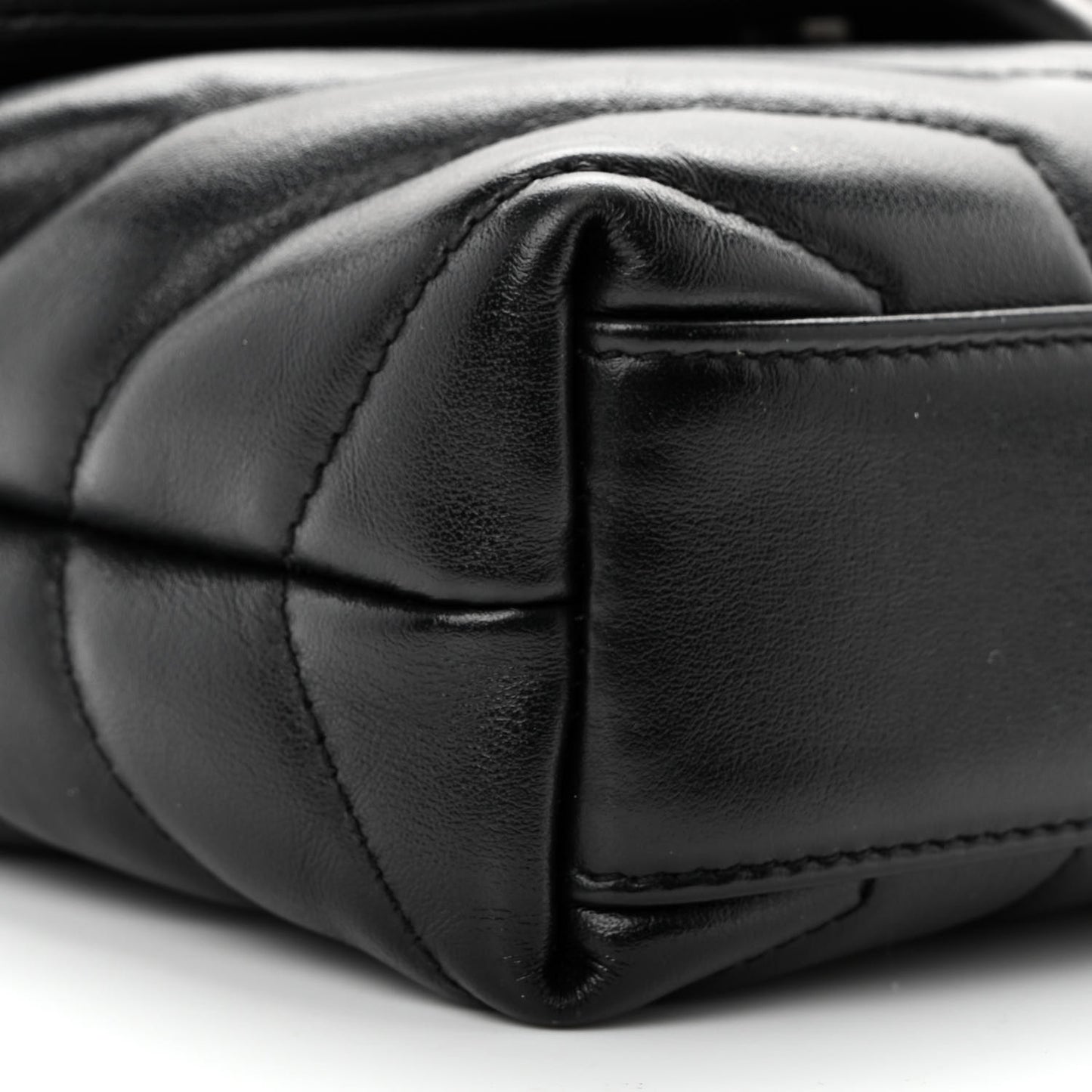 Calfskin Y Quilted Monogram Toy Loulou Crossbody Bag Black