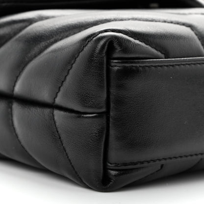 Saint Laurent Calfskin Y Quilted Monogram Toy Loulou Crossbody Bag Black 10 of 12