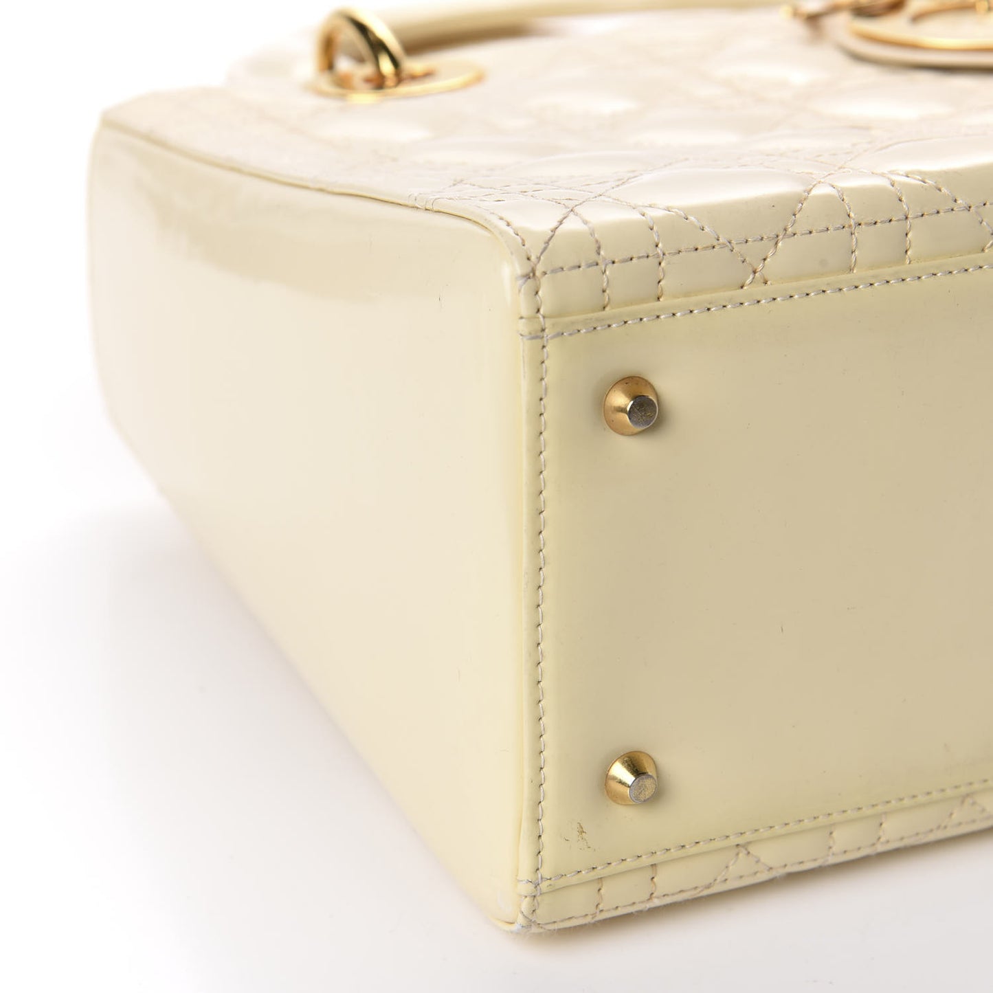 Patent Cannage Medium Lady Dior Ivory