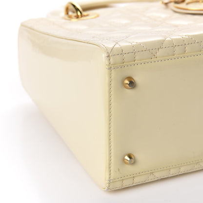 Christian Dior Patent Cannage Medium Lady Dior Ivory 7 of 14