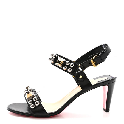 Christian Louboutin Shiny Nappa Pyrabubble 70 Sandals 40.5 Black 1 of 9