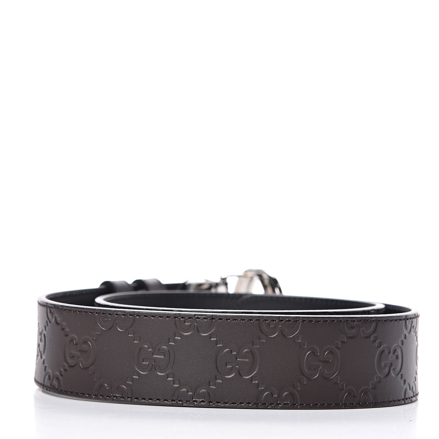 Guccissima Signature Interlocking G Reversible 37mm Belt 80 32 Black Cocoa