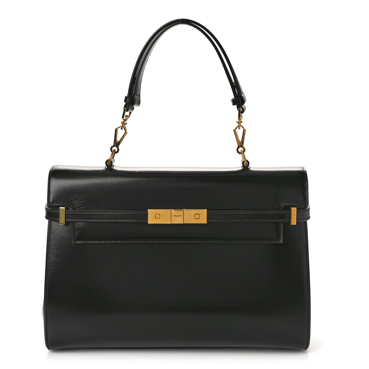 Smooth Calfskin Manhattan Top Handle Black