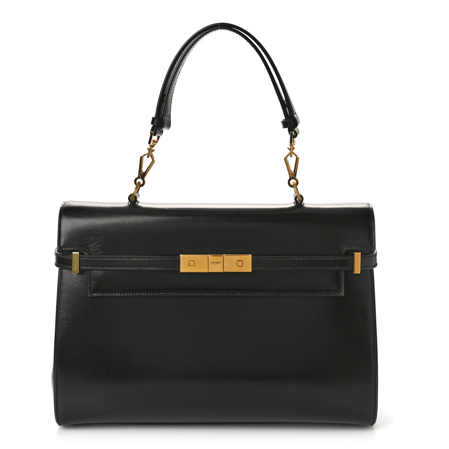 Saint Laurent Smooth Calfskin Manhattan Top Handle Black 1 of 11