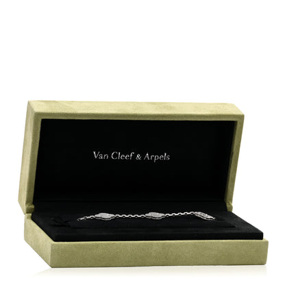Van Cleef & Arpels 18K White Gold Mother of Pearl 5 Motifs Vintage Alhambra Bracelet 5 of 5
