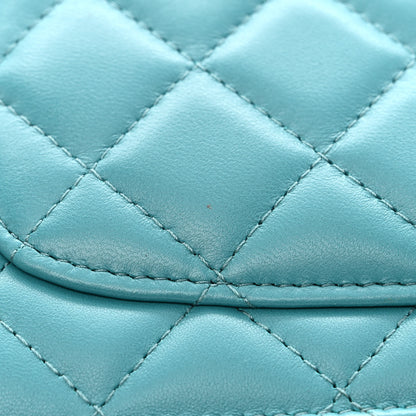 Chanel Lambskin Gripoix Quilted Wallet On Chain WOC Turquoise 13 of 13