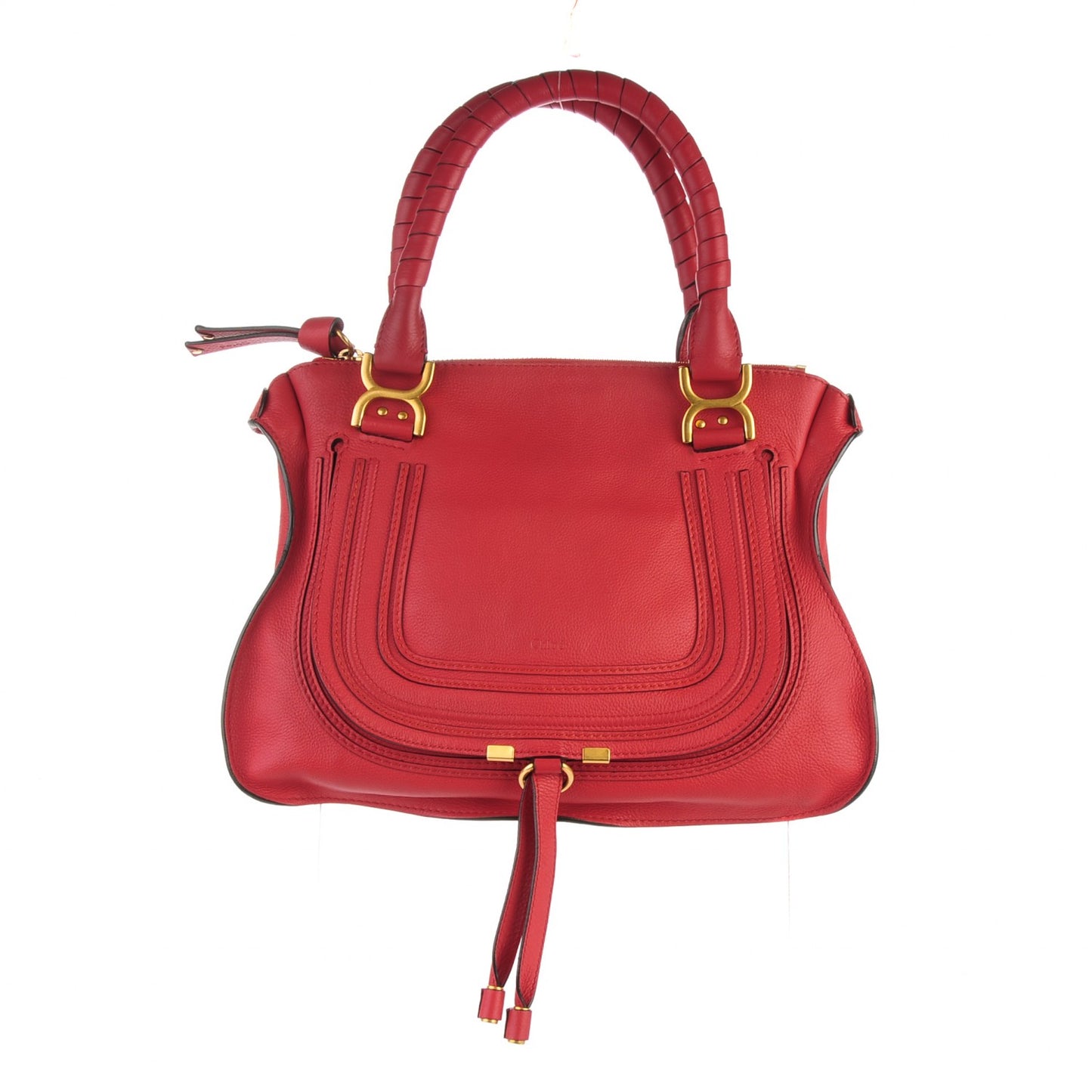 Calfskin Medium Marcie Satchel Fetish Red