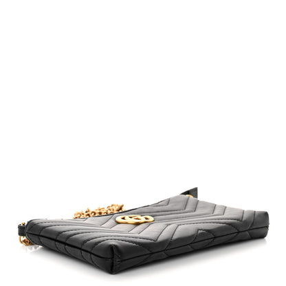 Gucci Calfskin Matelasse Mini GG Marmont Chain Bag Black 4 of 10