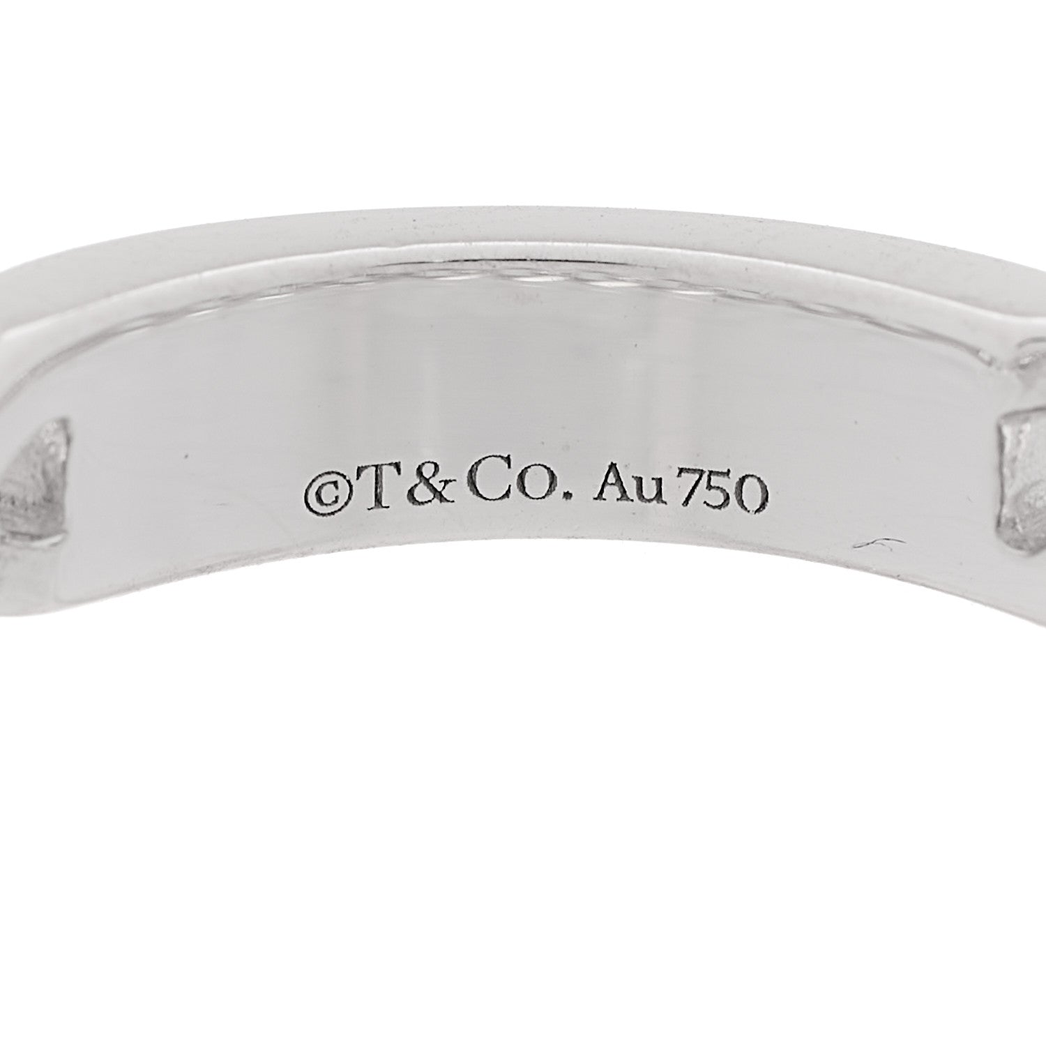 Tiffany 18K White Gold Diamond Micro Link Ring 49 4.75 4 of 5