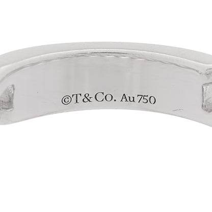 Tiffany 18K White Gold Diamond Micro Link Ring 49 4.75 4 of 5