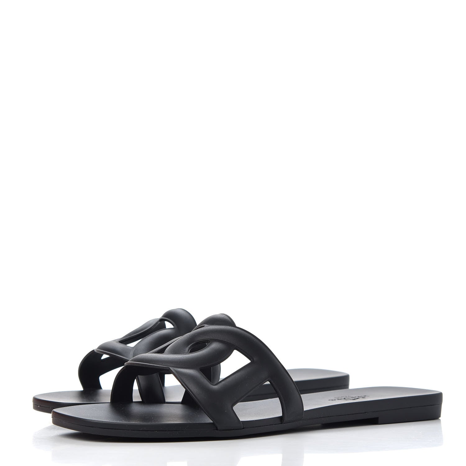 Hermes Rubber Aloha Sandals 37 Black 3 of 11