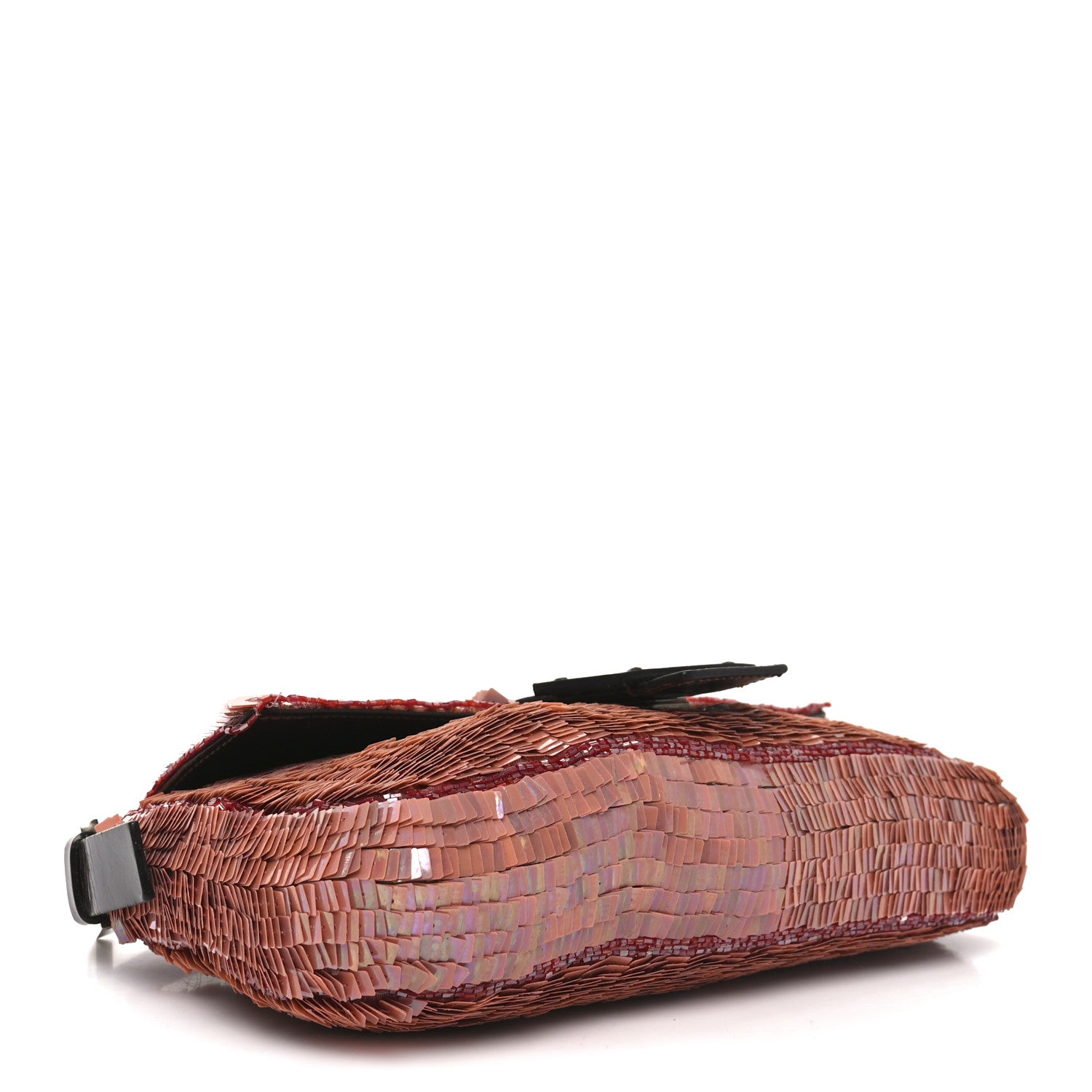 Fendi Sequin Beaded Baguette Pink Dark Brown 6 of 25