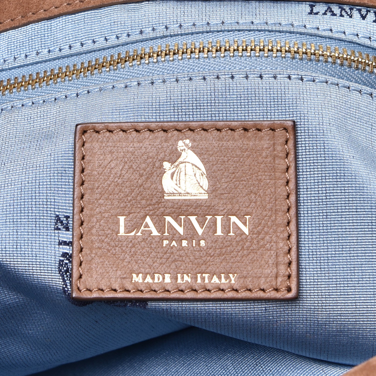 Lanvin Suede Studded Hobo Taupe 9 of 14