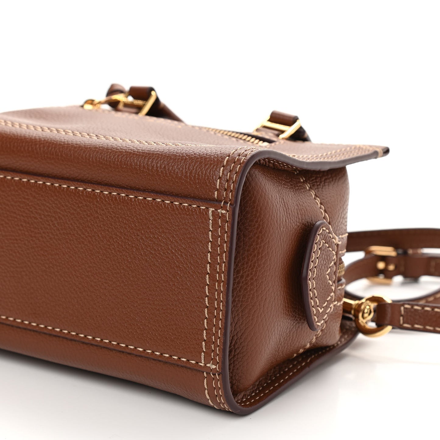 Textured Calfskin Mini Cruiser Convertible Satchel Falafel