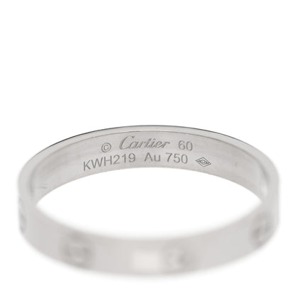Cartier 18K White Gold 3.5mm LOVE Wedding Band Ring 60 9.25 4 of 4