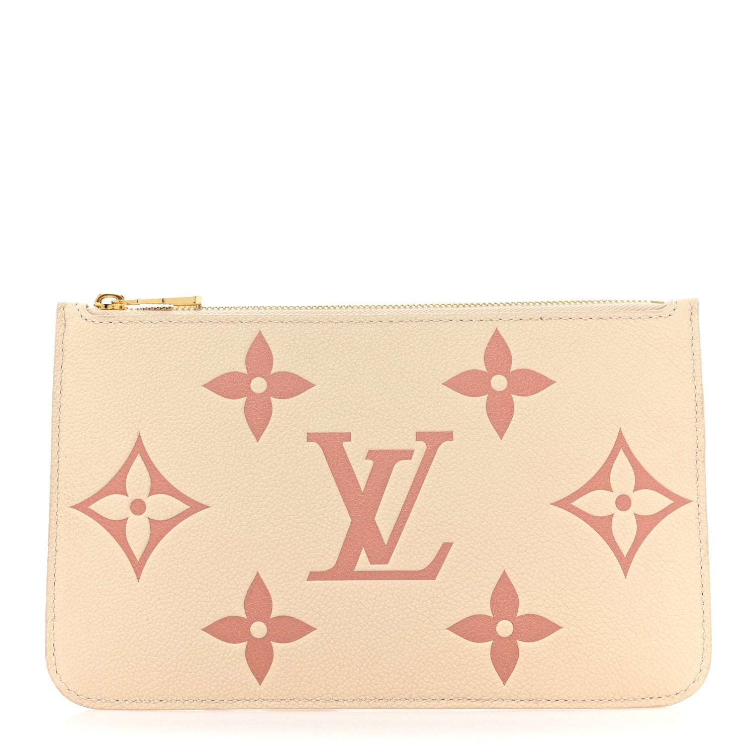 Louis Vuitton Empreinte Monogram Giant Neverfull MM Pochette Creme Rose Trianon 1 of 8