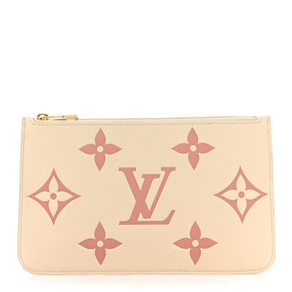 Louis Vuitton Empreinte Monogram Giant Neverfull MM Pochette Creme Rose Trianon 1 of 8