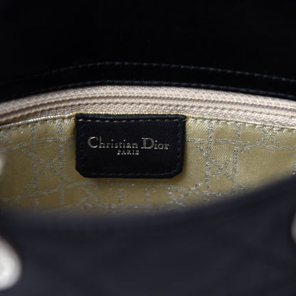 Christian Dior Satin Swarovski Crystal Cannage Mini Lady Dior Black 8 of 10