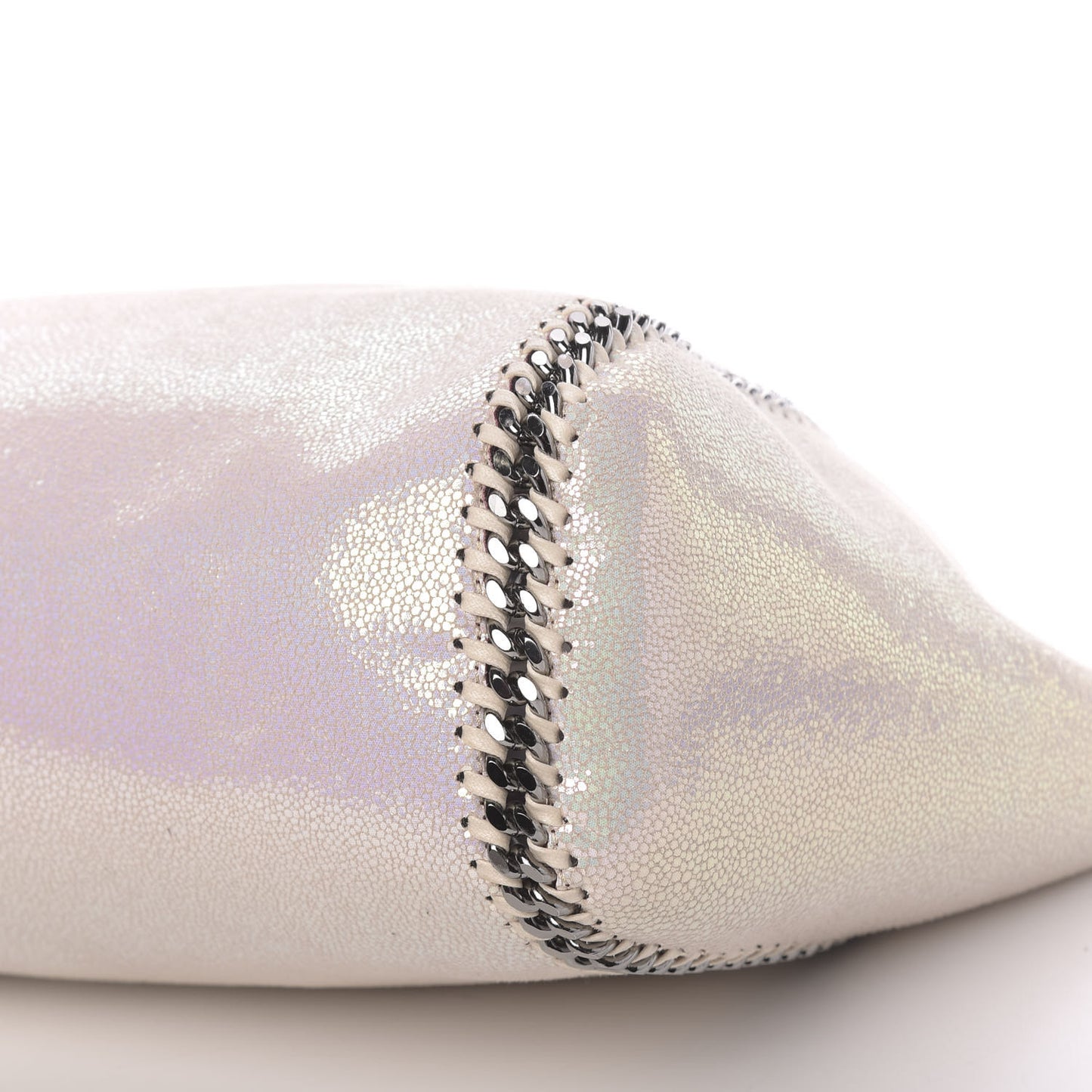 Iridescent Shaggy Deer Falabella Reversible Tote White