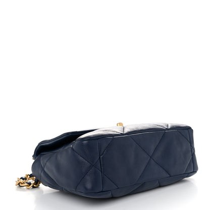 Chanel Lambskin Quilted Medium Chanel 19 Flap Navy Blue 4 of 11