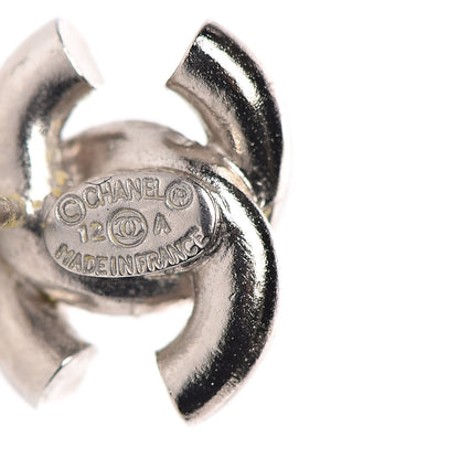 Chanel Enamel Crystal CC Earrings Silver 3 of 5