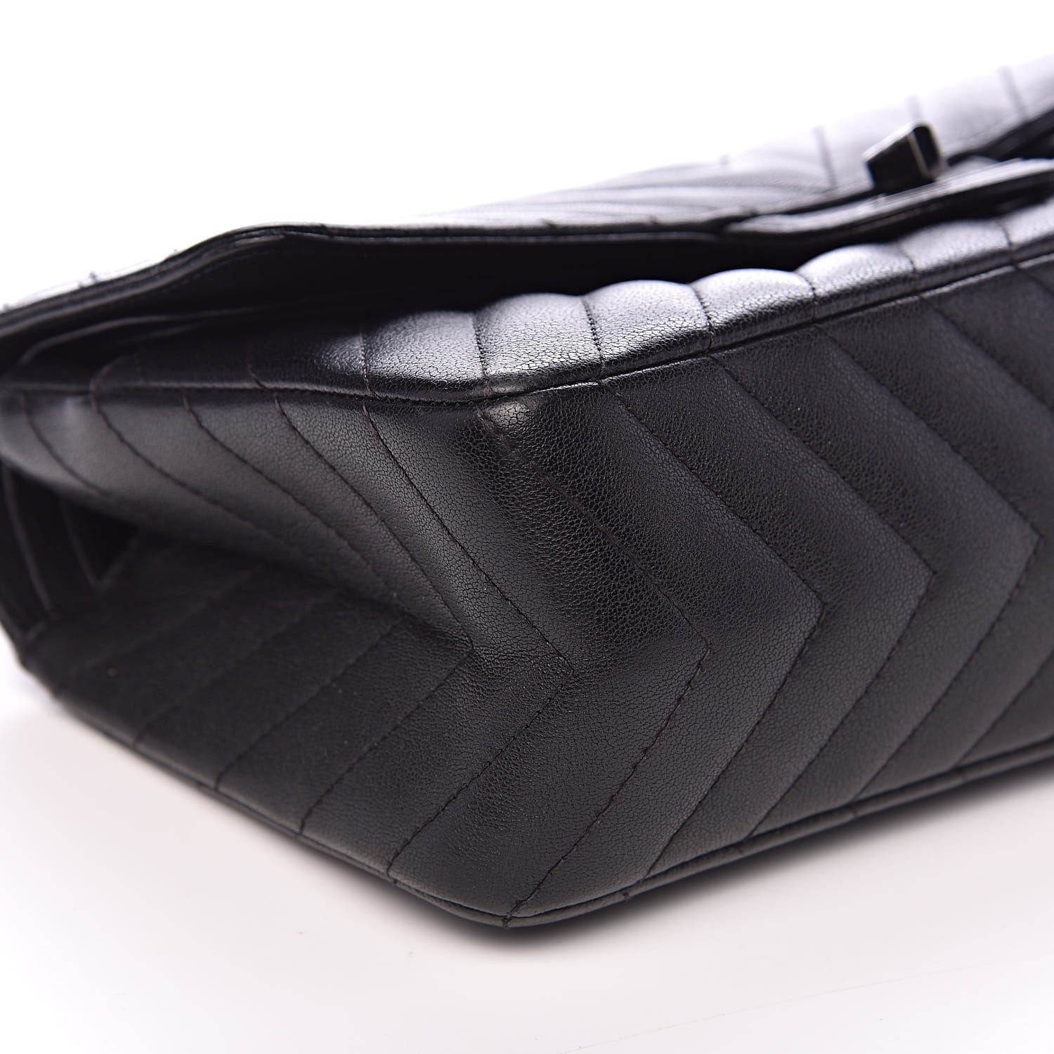 Chanel Sheepskin Chevron Quilted 2.55 Reissue 225 Double Flap So Black 8 of 18