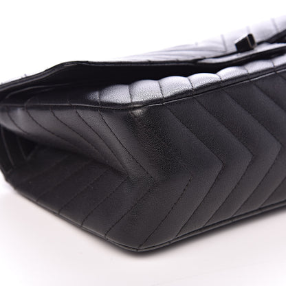 Chanel Sheepskin Chevron Quilted 2.55 Reissue 225 Double Flap So Black 8 of 18