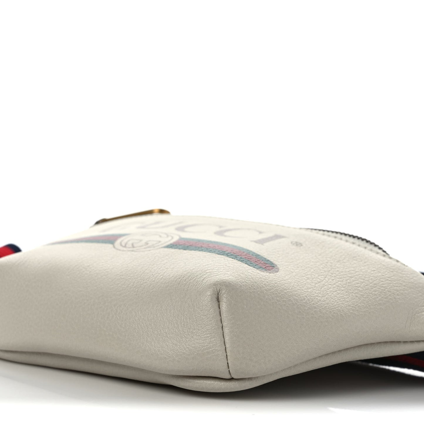 Grained Calfskin Small Logo Belt Bag White