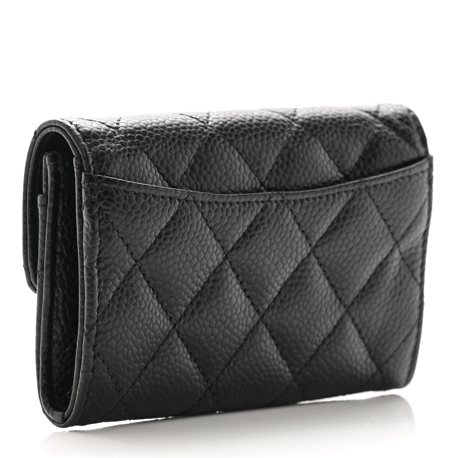 Chanel Caviar Quilted Flap Card Holder Wallet Black 3 of 9
