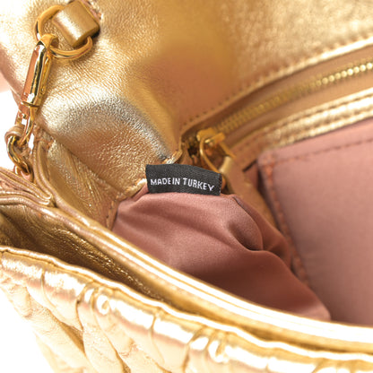 Miu Miu Nappa Matelasse Flap Clutch Gold 8 of 13
