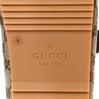 Gucci GG Monogram Lavaredo Eco Fabric Mens Slide Sandals With Straps 6 Beige Ebony Light Brown 7 of 8