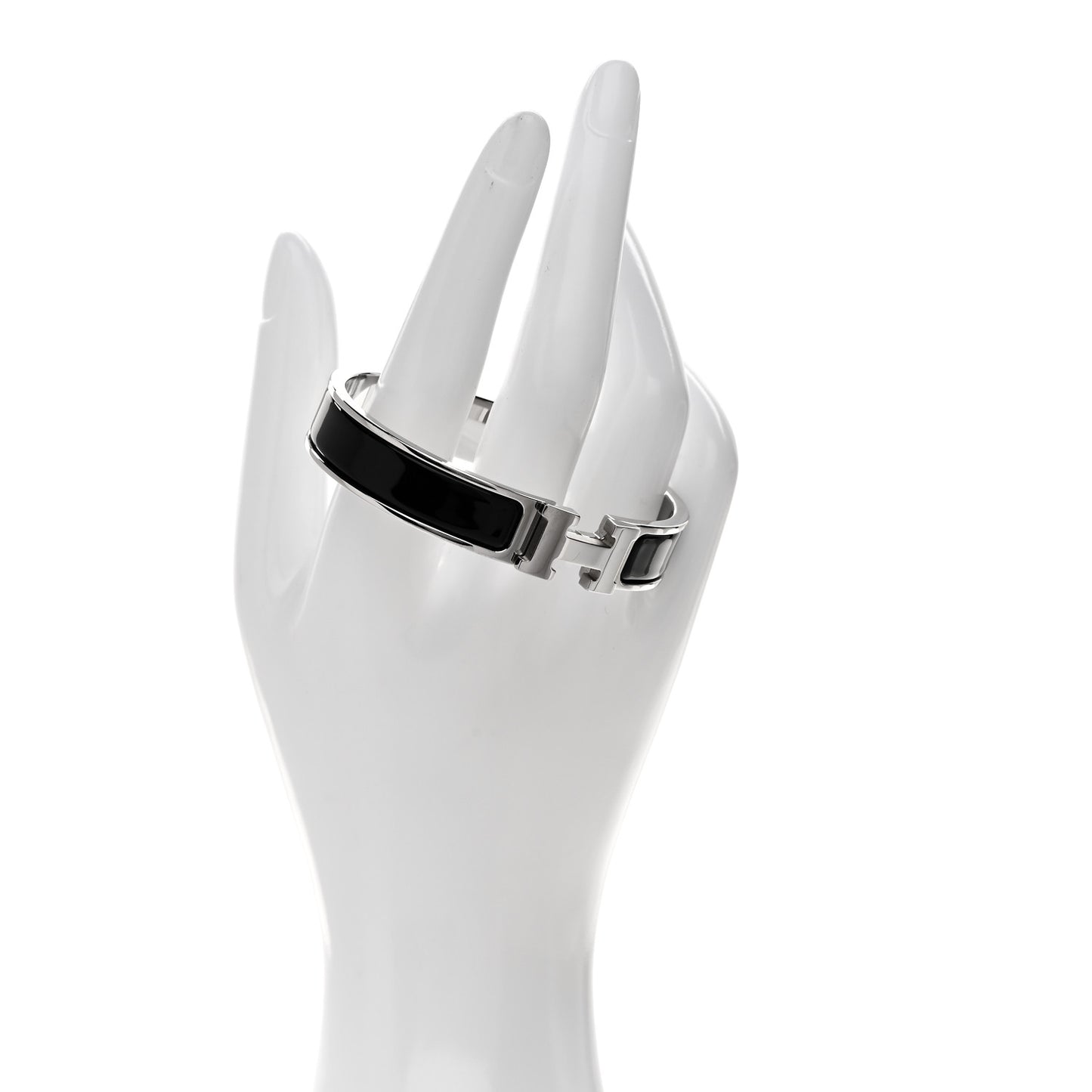 Enamel Narrow Clic Clac H Bracelet GM Black