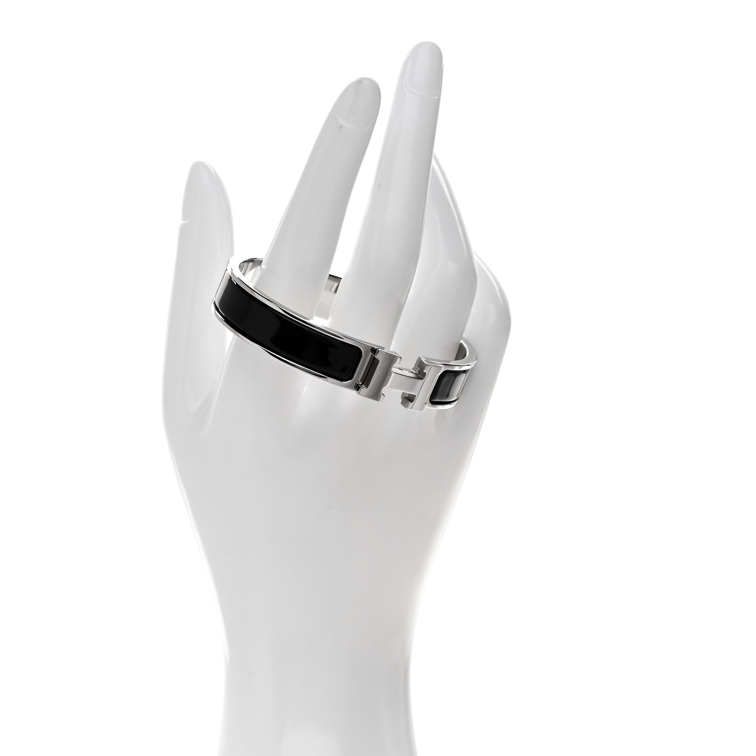 Hermes Enamel Narrow Clic Clac H Bracelet GM Black 2 of 5