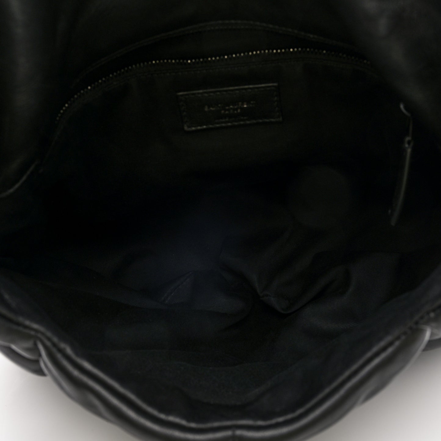 Lambskin Quilted Monogram Monochrome Medium Loulou Puffer Chain Satchel Black